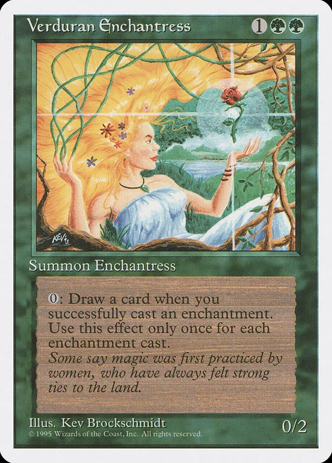 1995 Fourth Edition Verduran Enchantress rare #281 rare card image
