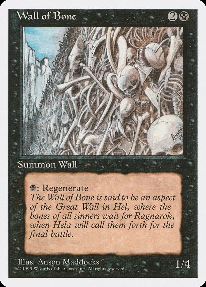 1995 Fourth Edition Wall of Bone uncommon #168 uncommon card image
