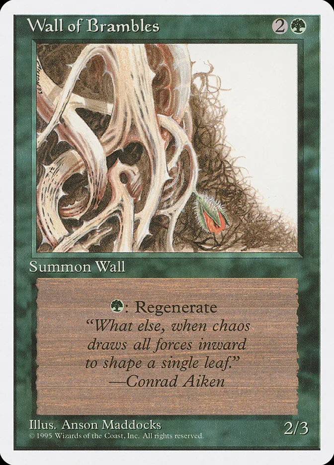 1995 Fourth Edition Wall of Brambles uncommon #282 uncommon card image