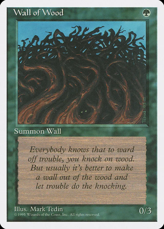1995 Fourth Edition Wall of Wood common #284 common card image