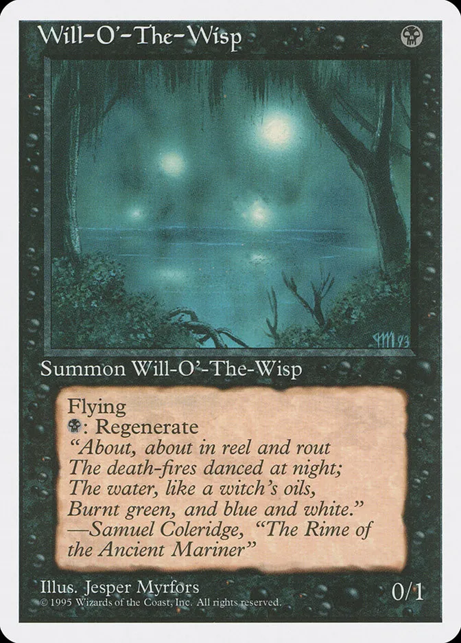 1995 Fourth Edition Will-o'-the-Wisp [Alternate] rare #171 rare card image