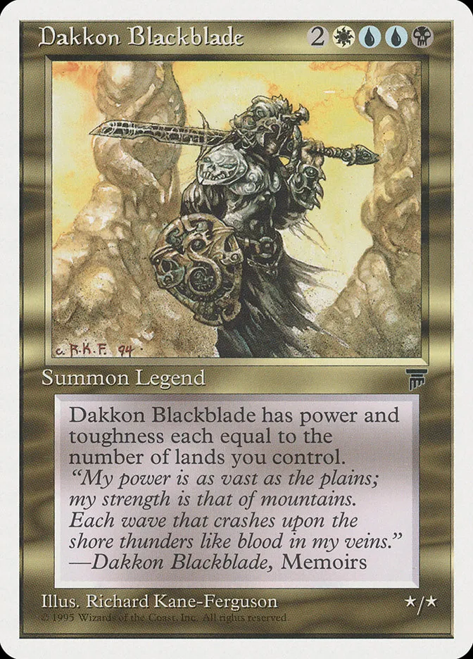 1995 Chronicles Dakkon Blackblade rare #75 rare card image