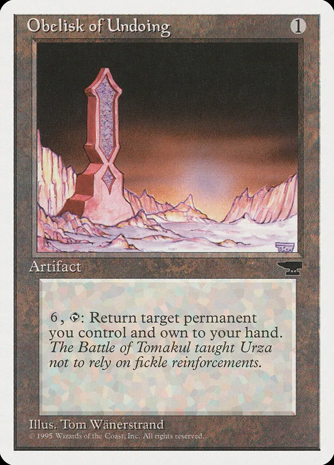 1995 Chronicles Obelisk of Undoing rare #104 rare card image