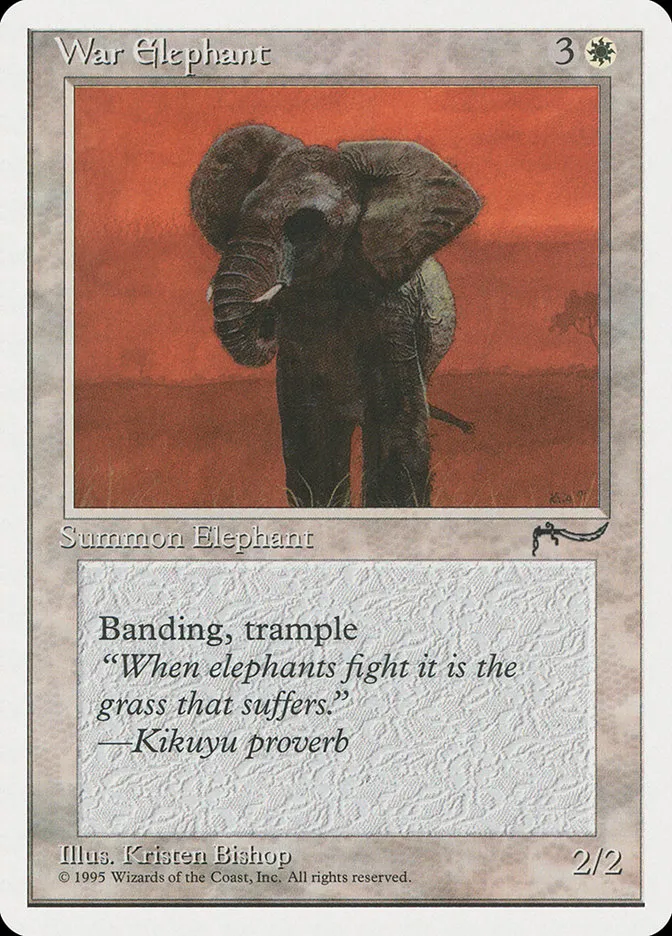 1995 Chronicles War Elephant #13 common card image