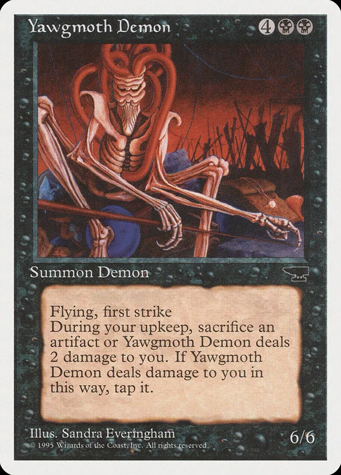 1995 Chronicles Yawgmoth Demon rare #42 rare card image
