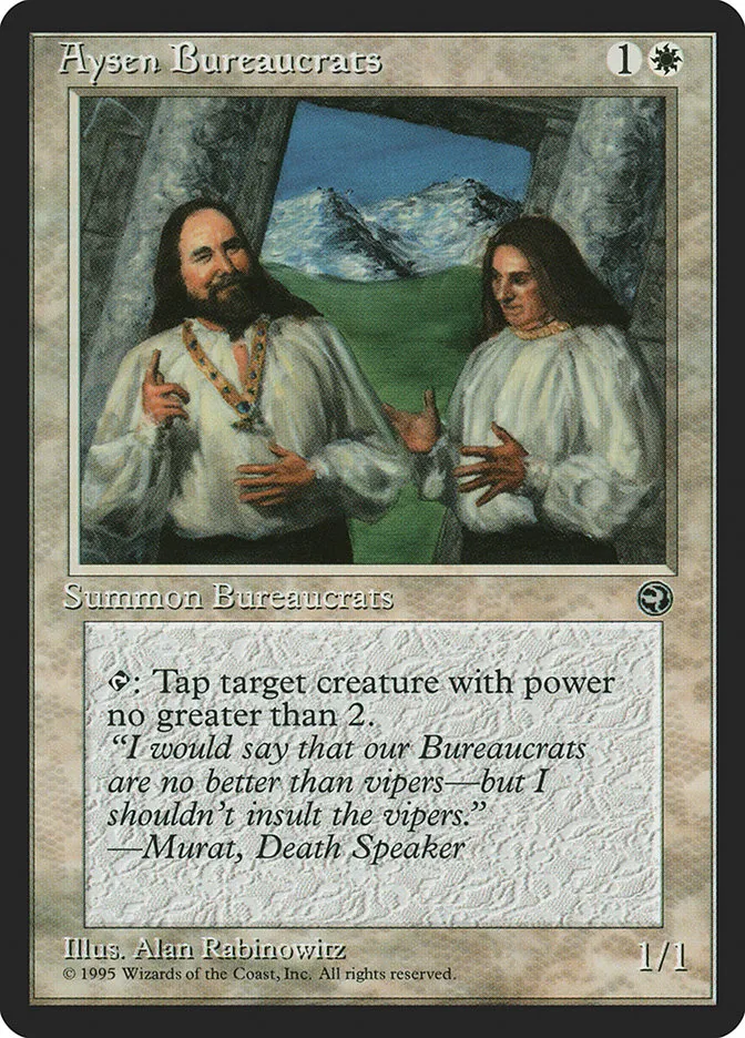 1995 Homelands Aysen Bureaucrats common #3a common card image