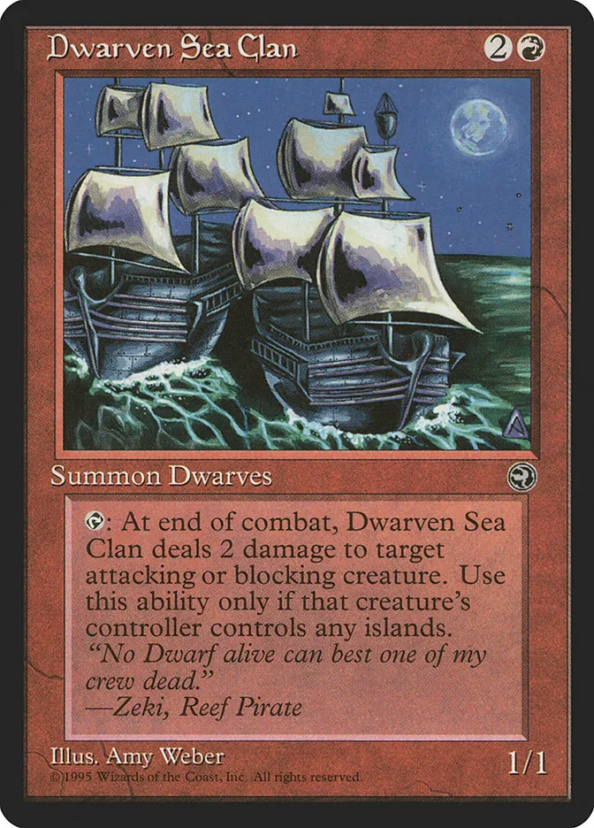 1995 Homelands Dwarven Sea Clan rare #71 rare card image