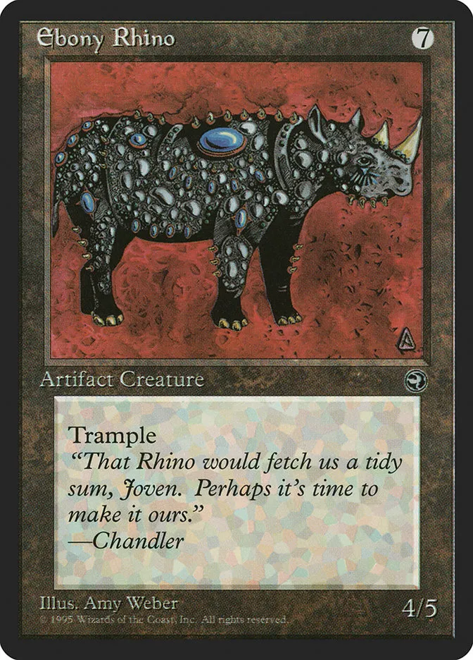 1995 Homelands Ebony Rhino common #106 common card image