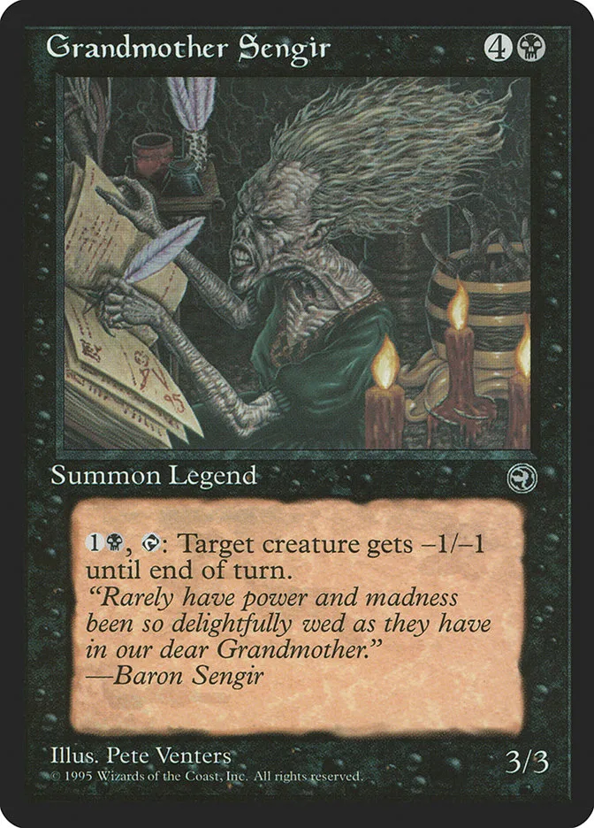 1995 Homelands Grandmother Sengir rare #50 rare card image
