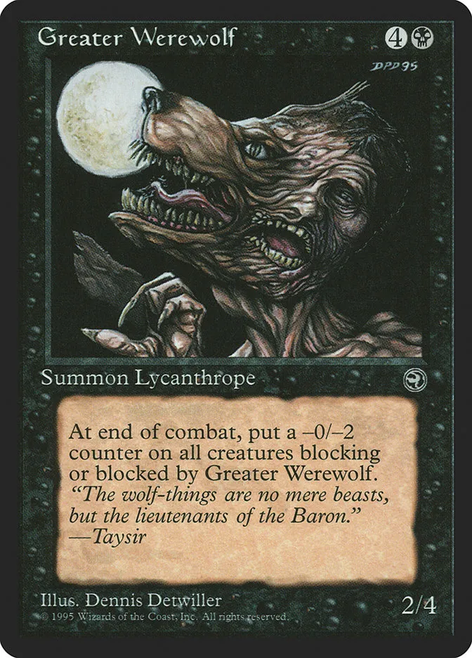 1995 Homelands Greater Werewolf common #51 common card image
