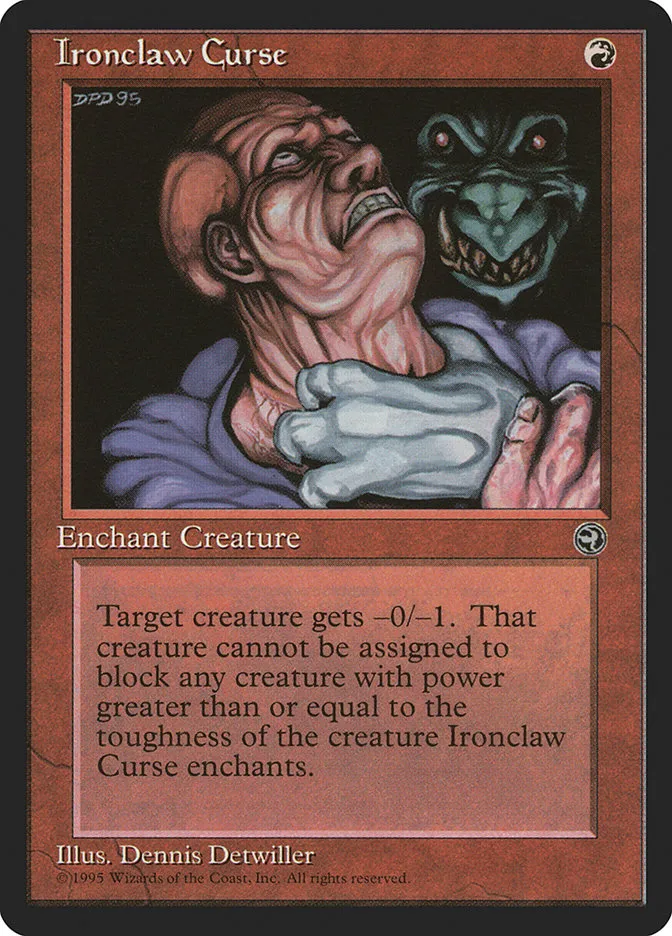 1995 Homelands Ironclaw Curse rare #76 rare card image