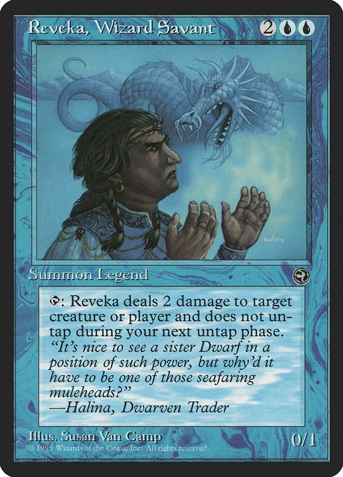 1995 Homelands Reveka, Wizard Savant rare #37 rare card image