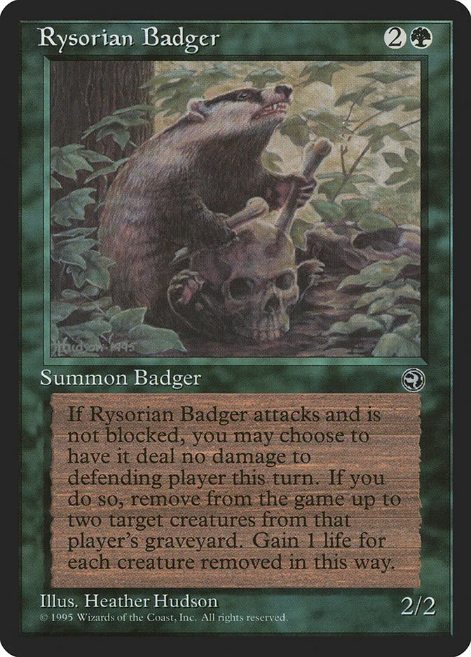 1995 Homelands Rysorian Badger rare #96 rare card image