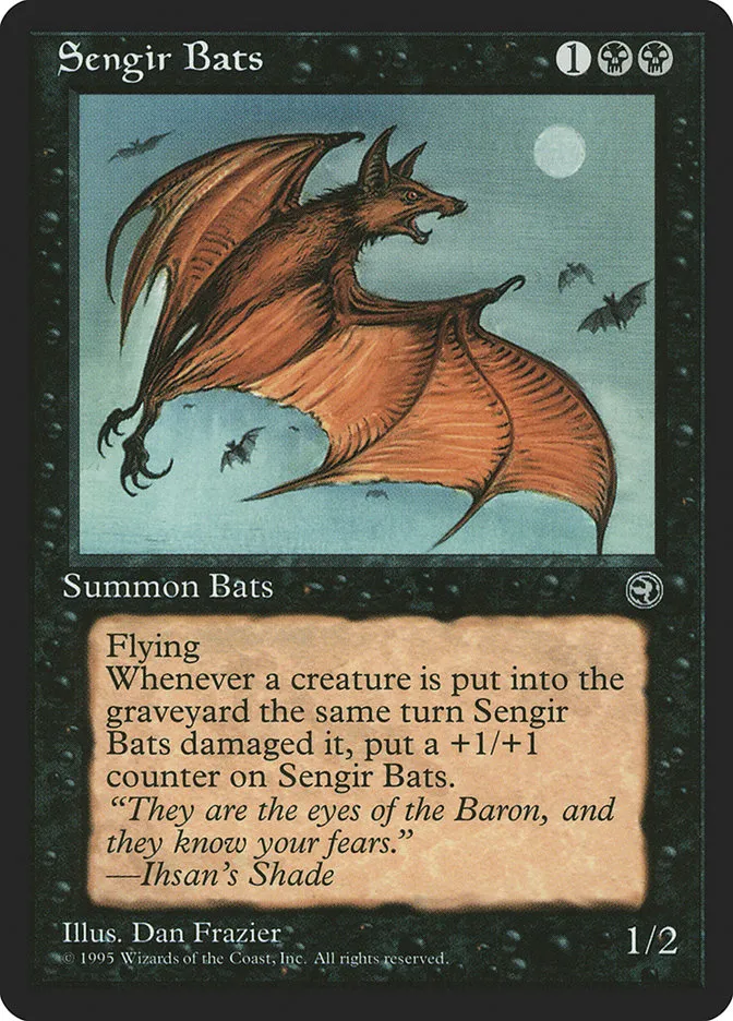 1995 Homelands Sengir Bats [Two Bats] common #57a common card image
