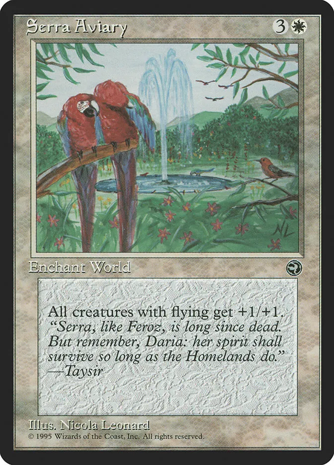 1995 Homelands Serra Aviary rare #14 rare card image