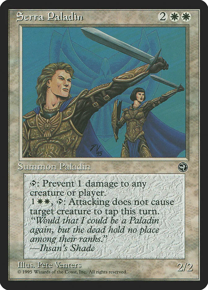 1995 Homelands Serra Paladin common #17 common card image