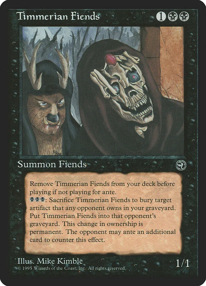 1995 Homelands Timmerian Fiends rare #58 rare card image