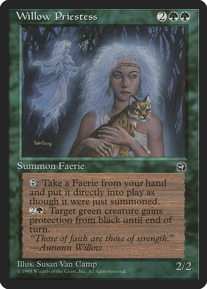 1995 Homelands Willow Priestess rare #100 rare card image