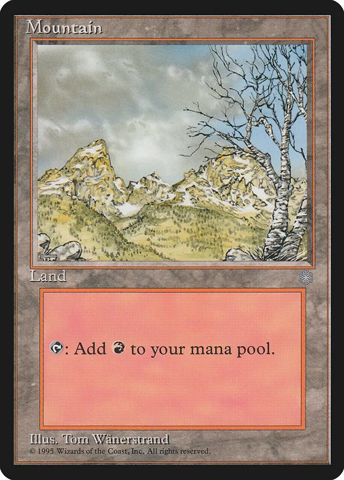 1995 Ice Age Mountain common #377 common card image