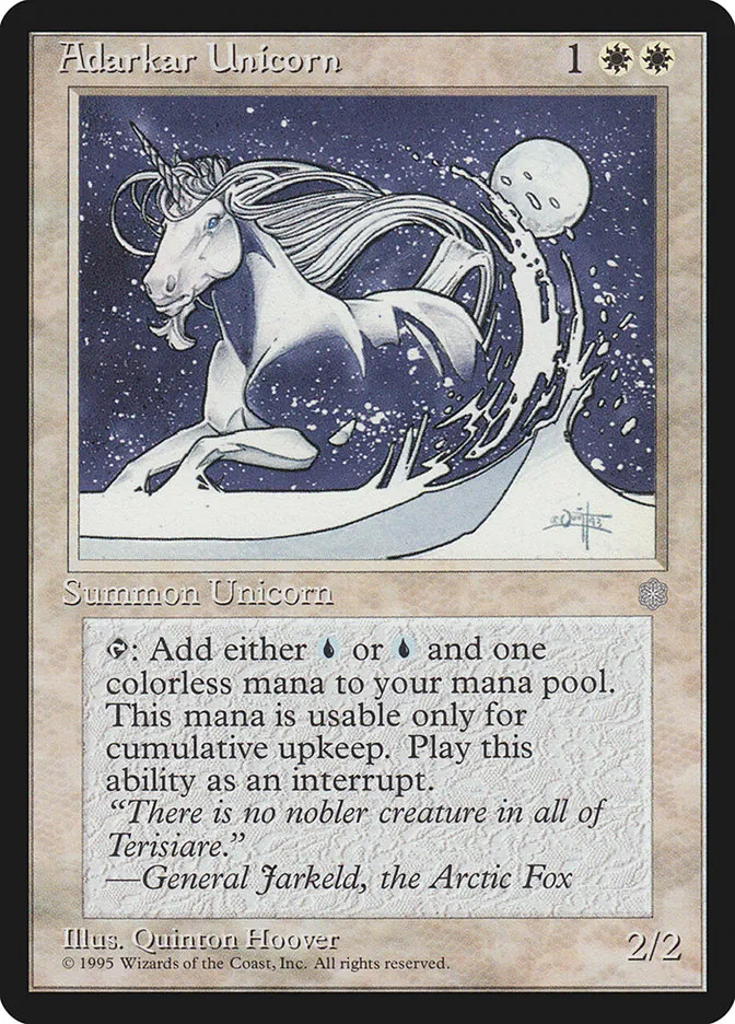 1995 Ice Age Adarkar Unicorn common #1 common card image