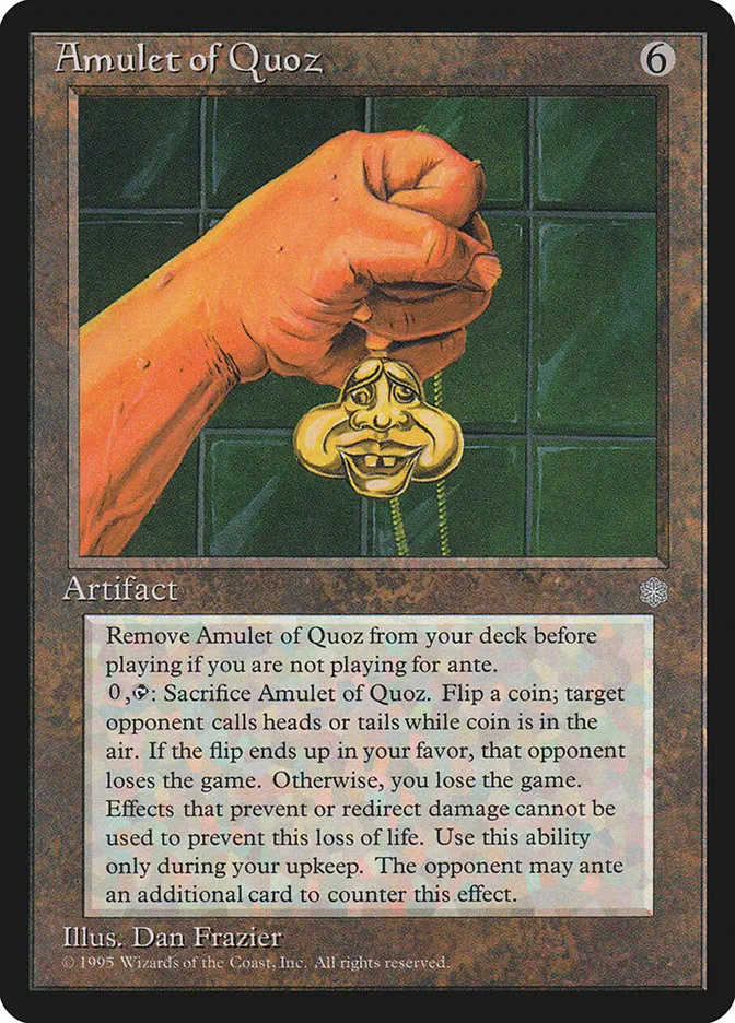 1995 Ice Age Amulet of Quoz #308 rare card image