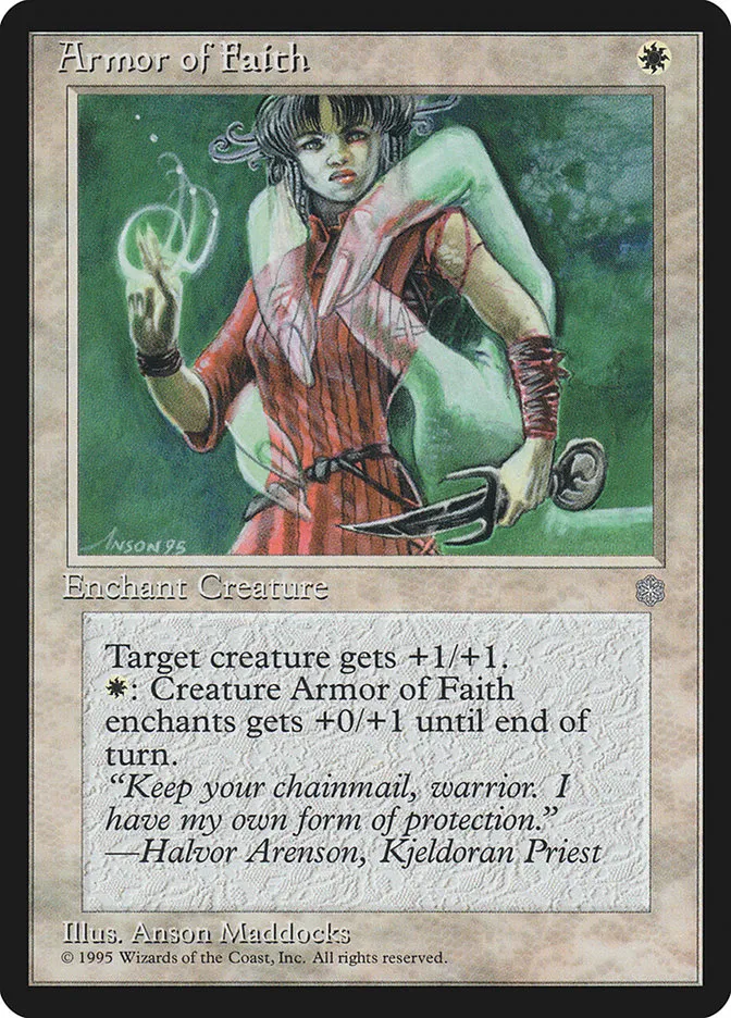 1995 Ice Age Armor of Faith common #4 common card image