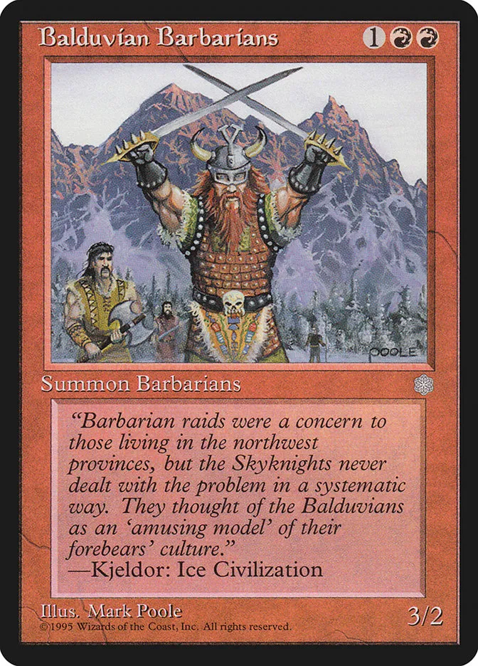 1995 Ice Age Balduvian Barbarians common #172 common card image
