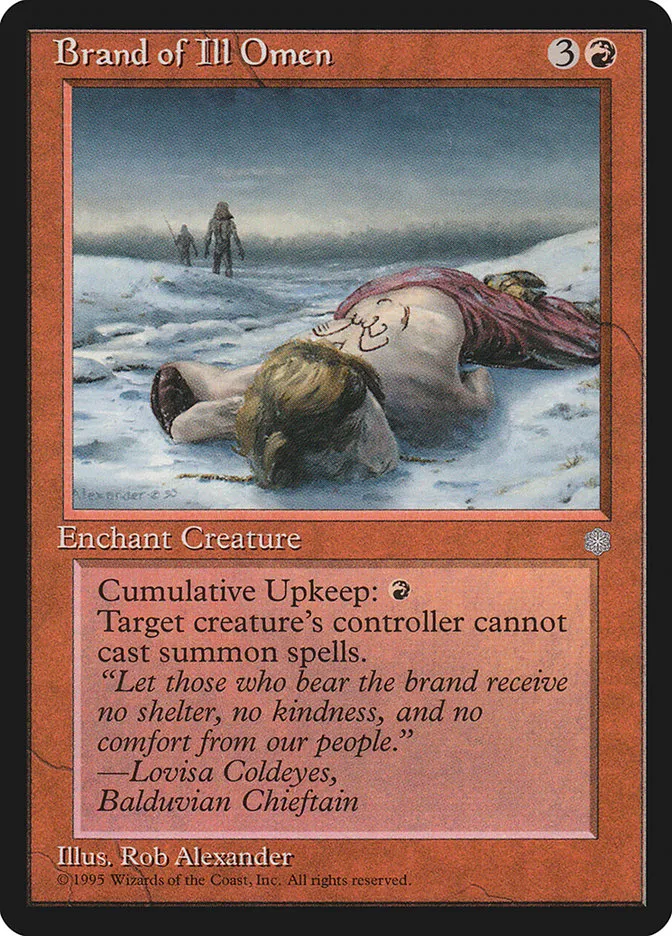 1995 Ice Age Brand of Ill Omen #177 rare card image