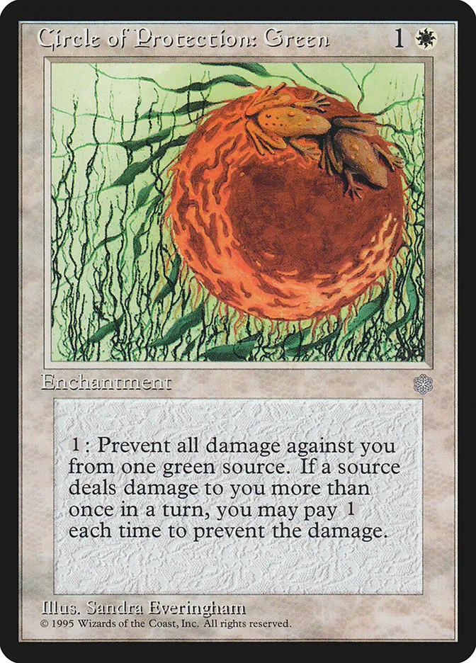 1995 Ice Age Circle of Protection: Green common #14 common card image