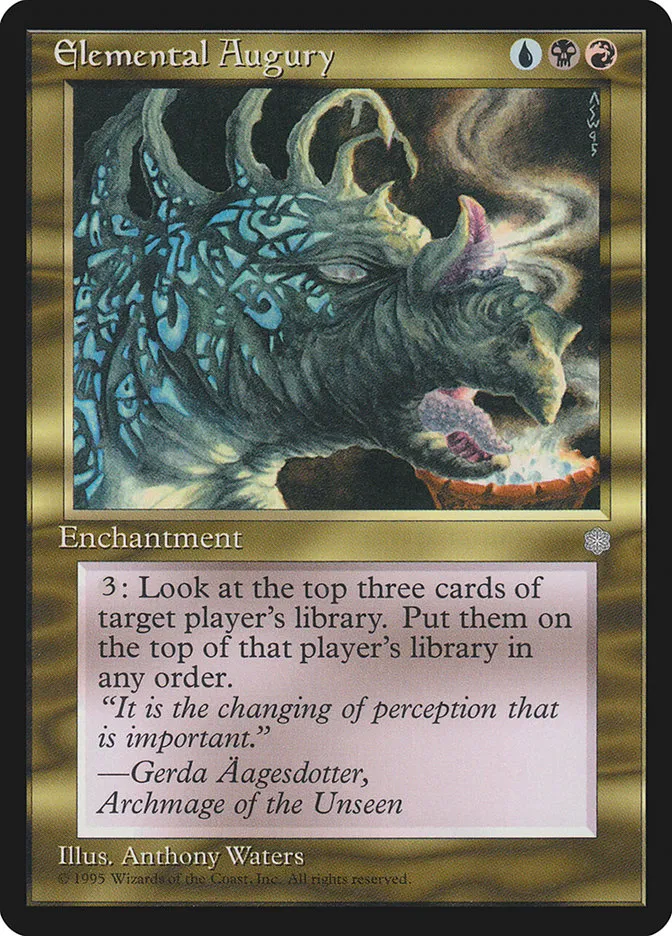 1995 Ice Age Elemental Augury rare #286 rare card image