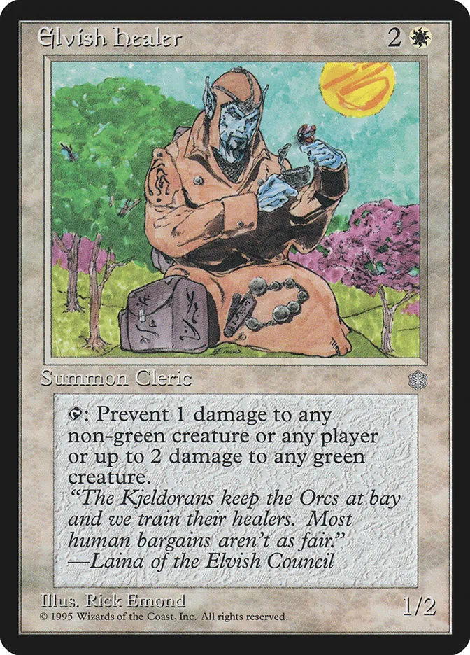 1995 Ice Age Elvish Healer #22 common card image