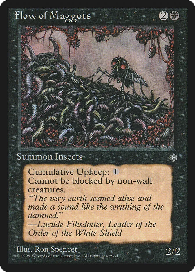 1995 Ice Age Flow of Maggots rare #125 rare card image