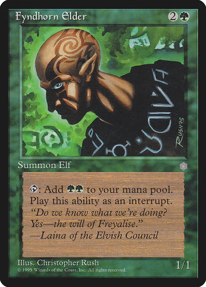 1995 Ice Age Fyndhorn Elder #243 uncommon card image