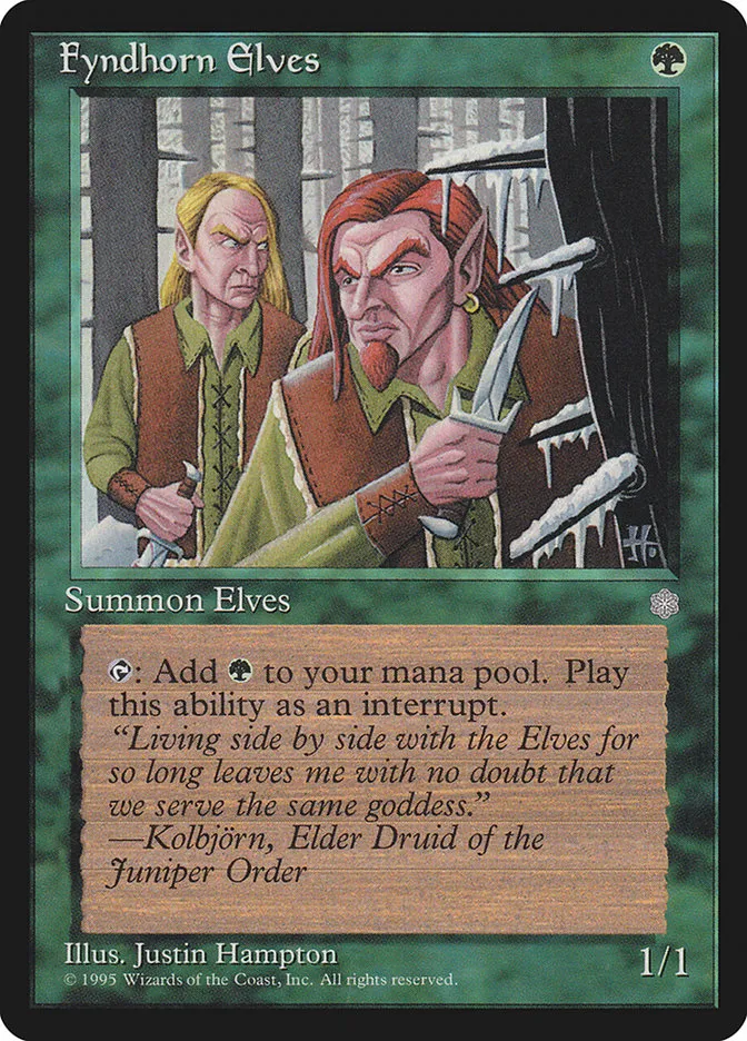 1995 Ice Age Fyndhorn Elves common #244 common card image