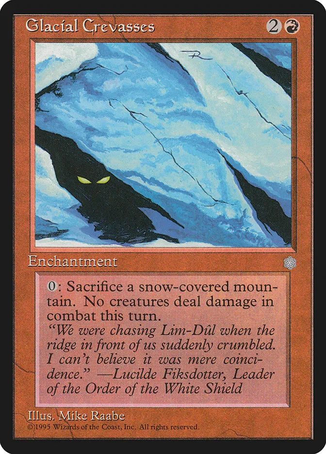 1995 Ice Age Glacial Crevasses rare #187 rare card image