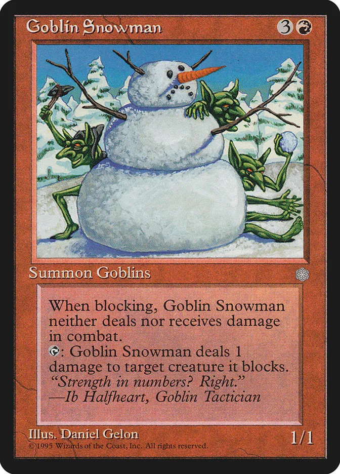 1995 Ice Age Goblin Snowman uncommon #191 uncommon card image