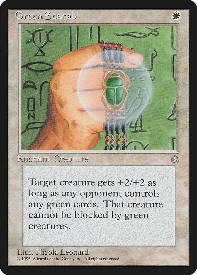 1995 Ice Age Green Scarab #28 uncommon card image