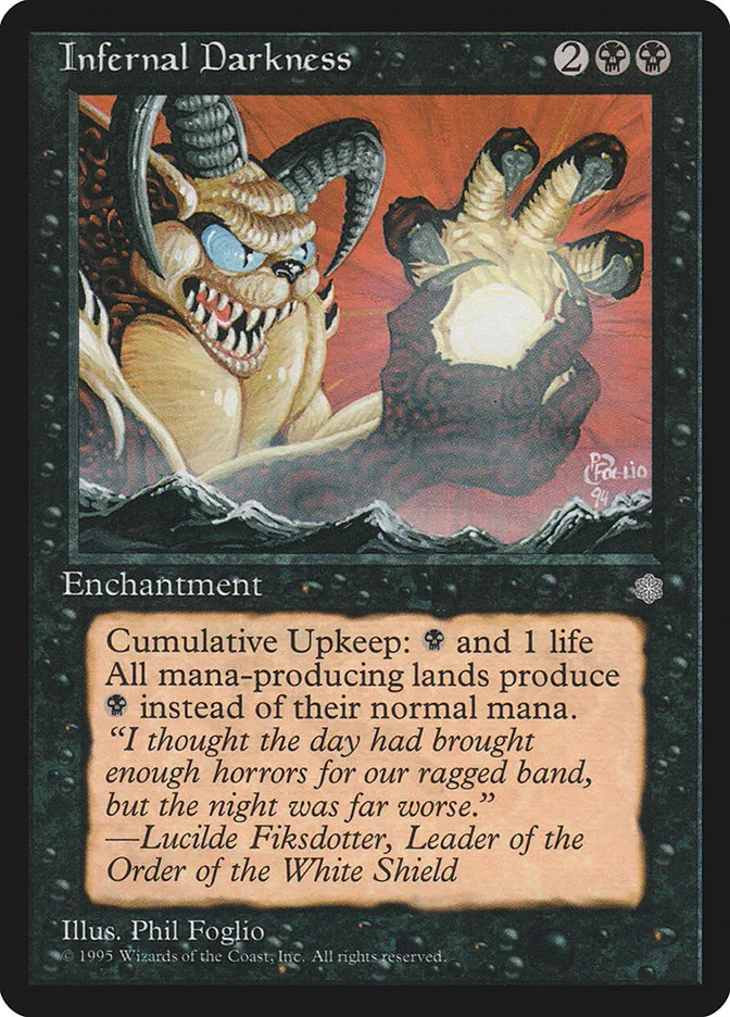 1995 Ice Age Infernal Darkness #135 rare card image