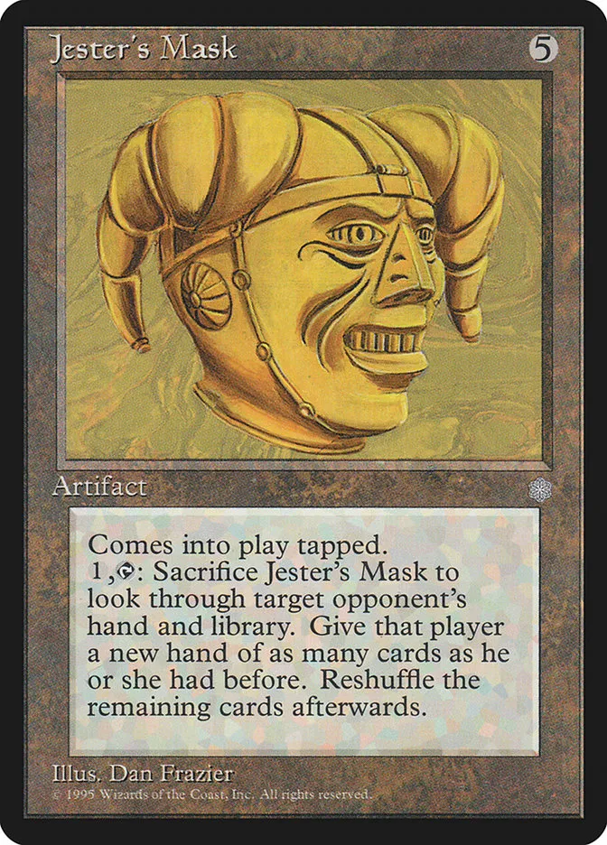 1995 Ice Age Jester's Mask [Misprint] rare #325 rare card image