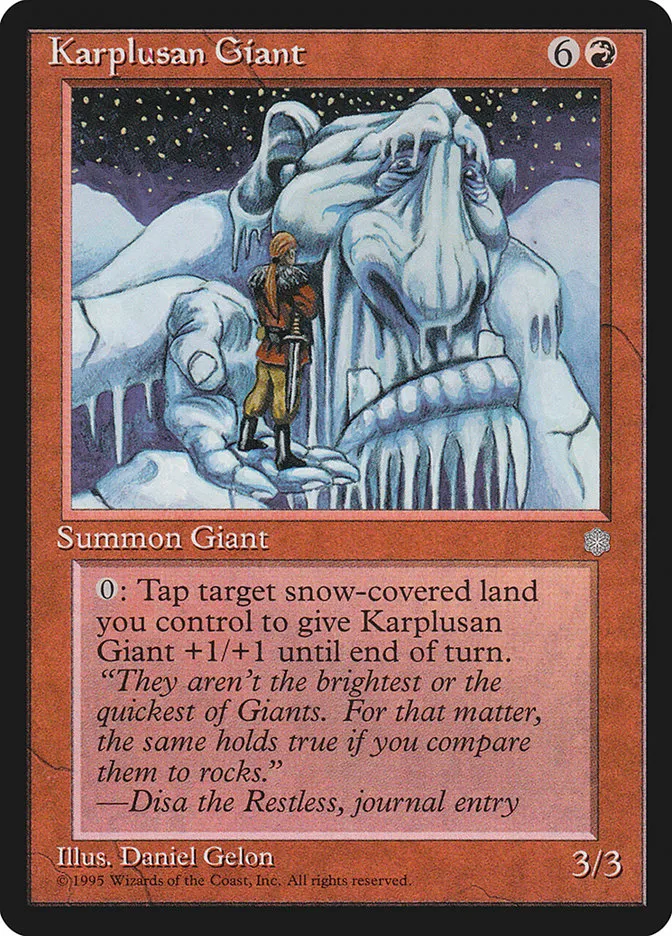 1995 Ice Age Karplusan Giant #196 uncommon card image