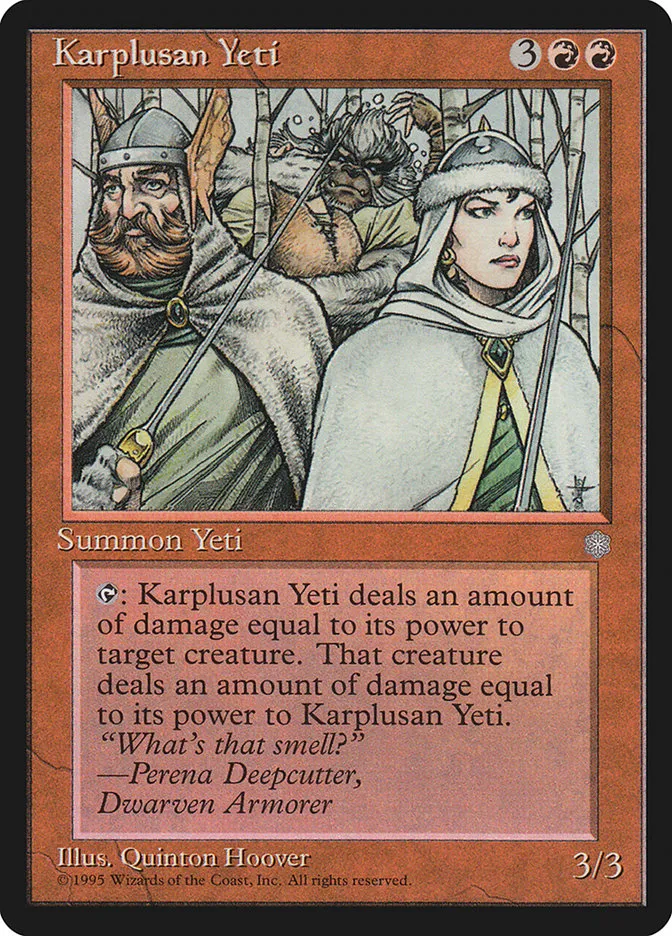1995 Ice Age Karplusan Yeti #197 rare card image