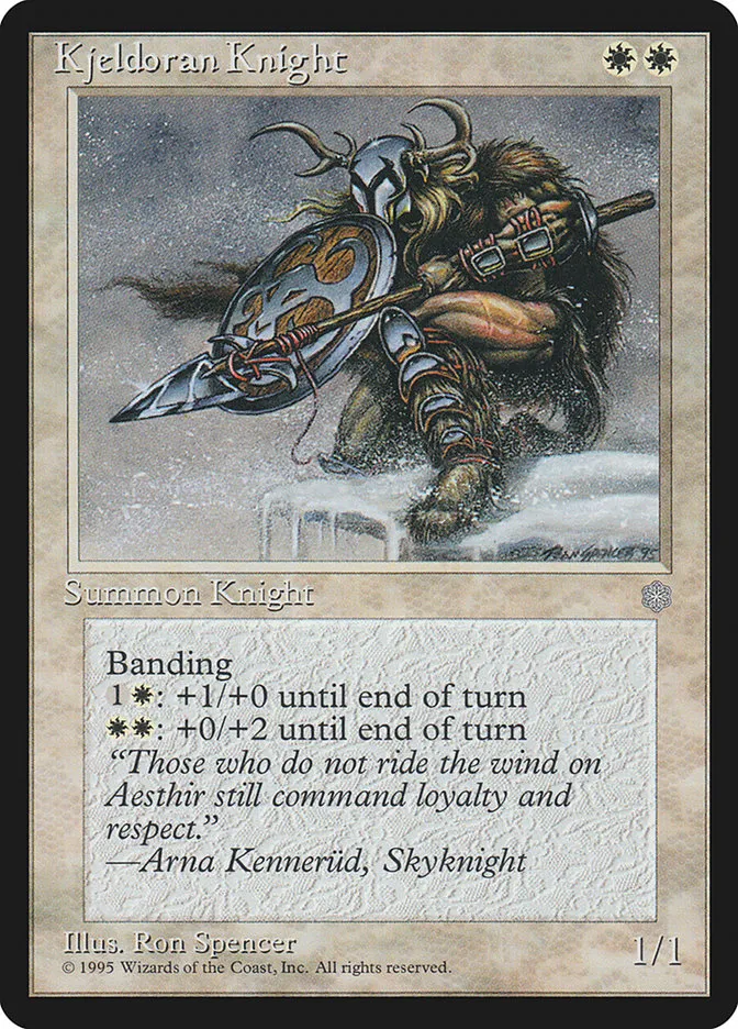 1995 Ice Age Kjeldoran Knight #36 rare card image