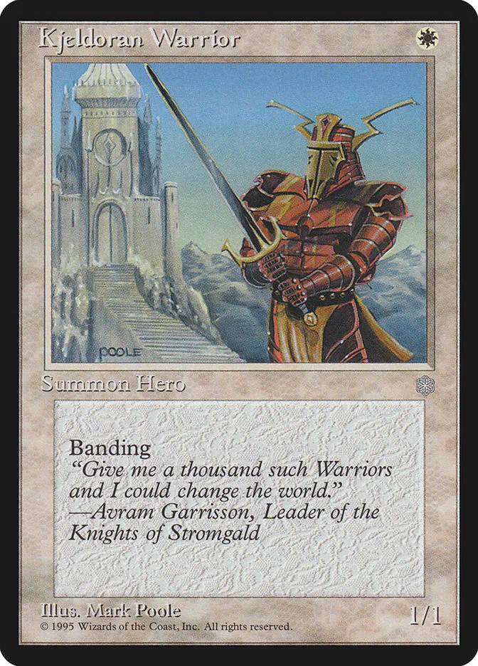 1995 Ice Age Kjeldoran Warrior common #41 common card image