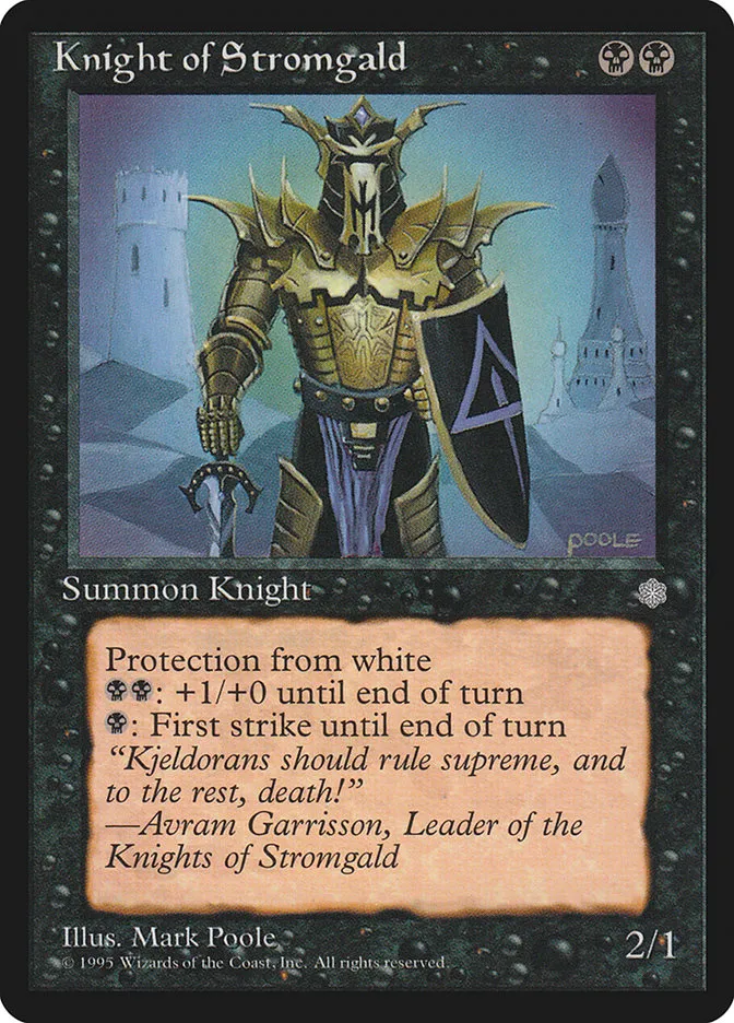 1995 Ice Age Knight of Stromgald uncommon #138 uncommon card image