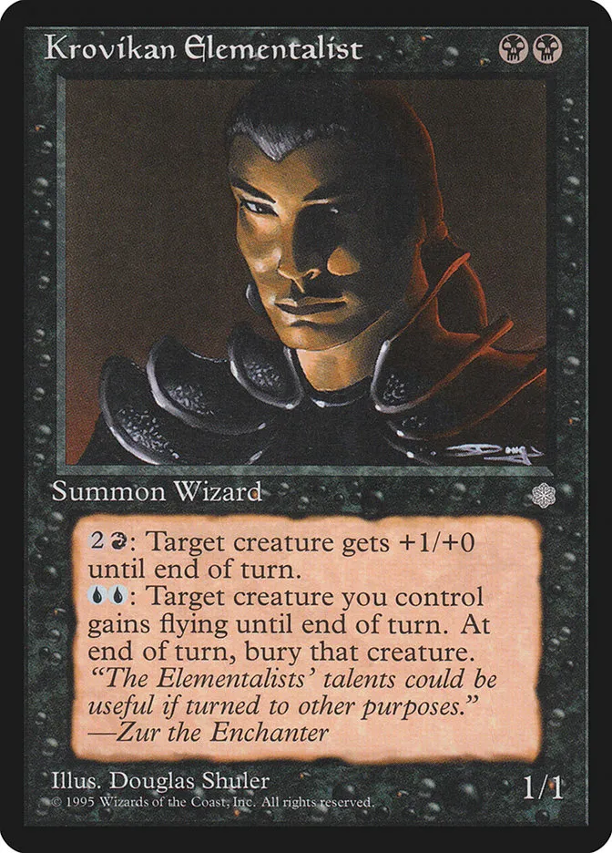 1995 Ice Age Krovikan Elementalist uncommon #139 uncommon card image