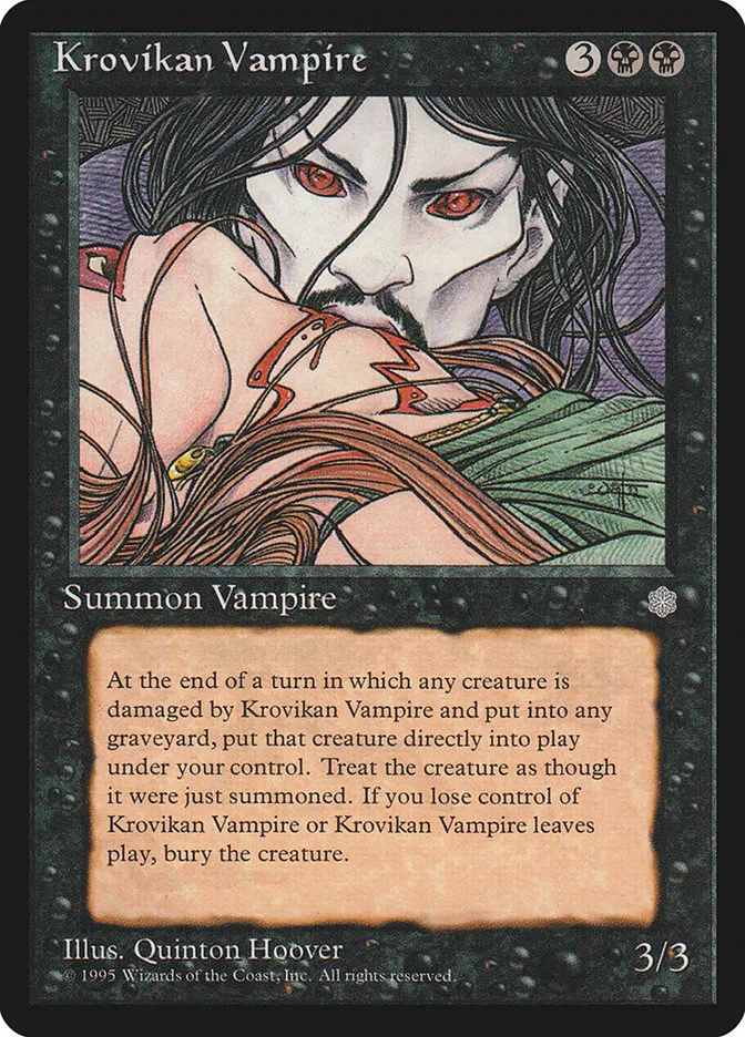 1995 Ice Age Krovikan Vampire uncommon #141 uncommon card image