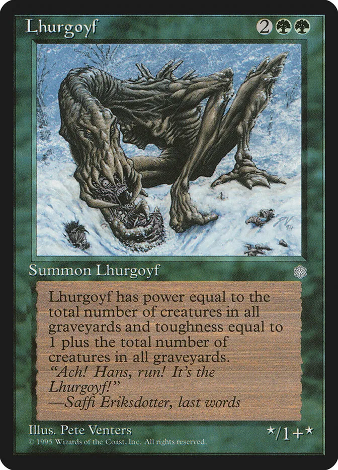 1995 Ice Age Lhurgoyf rare #252 rare card image