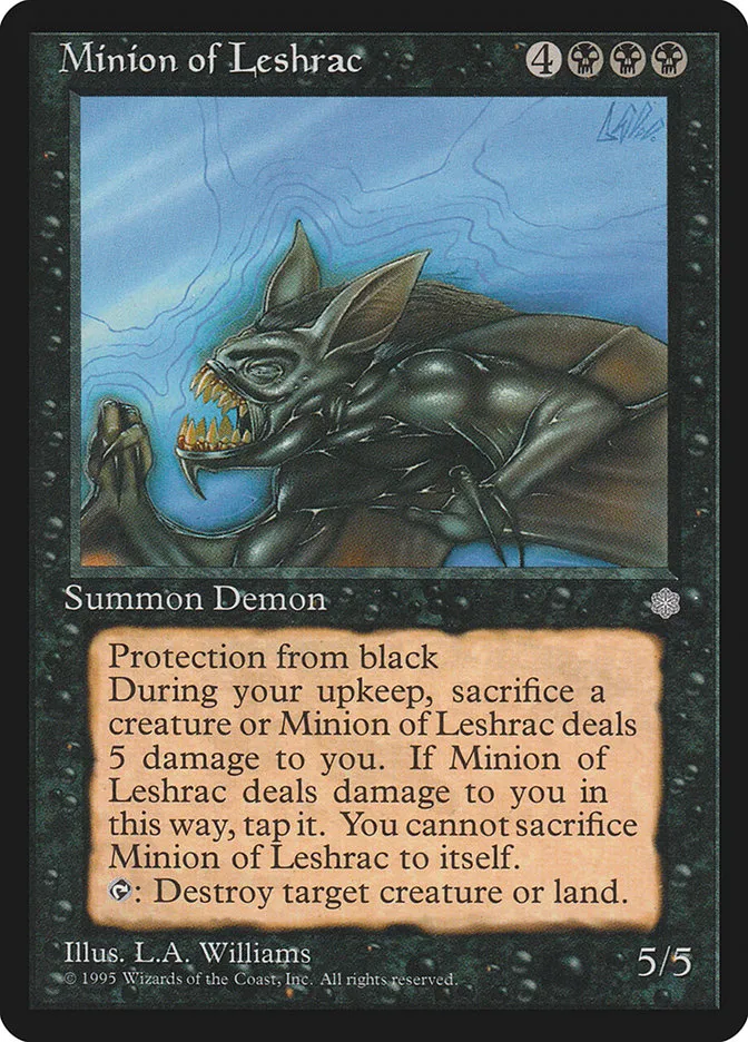 1995 Ice Age Minion of Leshrac #150 rare card image
