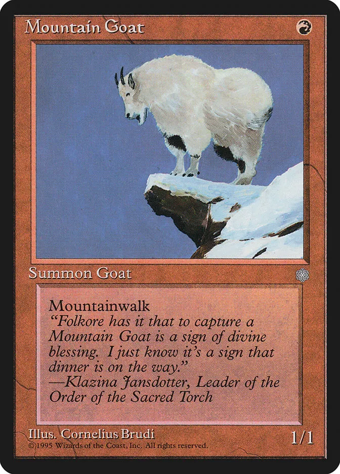 1995 Ice Age Mountain Goat common #203 common card image