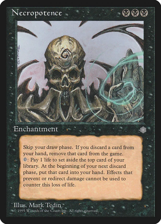 1995 Ice Age Necropotence rare #154 rare card image